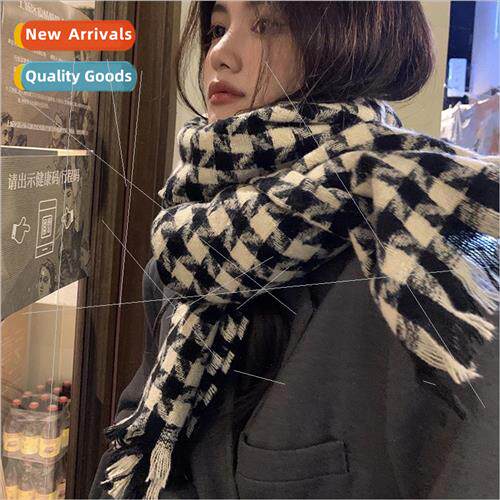 Thousand birds check scarf female fall and winter Korean  of