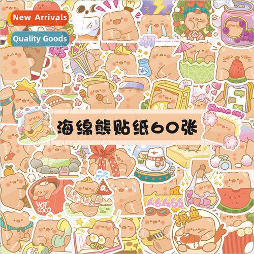 60 sponge bear stickers cute yellow bear decorative phone ca