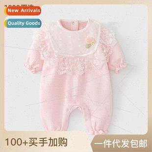 spring and baby onesie clothes female 2023 new Baby fall
