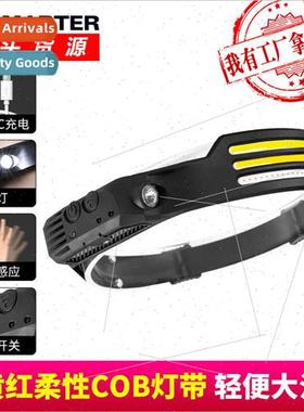 New LED mini multi-function waving sensor head mounted light