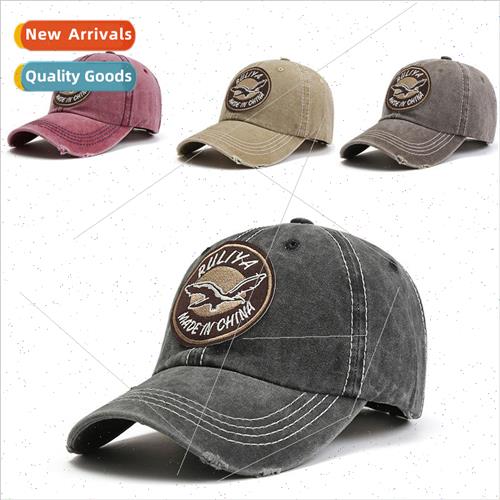 Mens Washed Vintage Baseball Hat Outdoor Womens Goose Patter