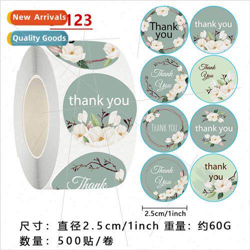 Aesthetic floral stickers thank you label stickers holiday b