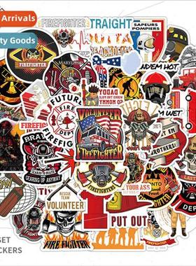 50 -repeating firefighter graffiti stickers luggage notes he