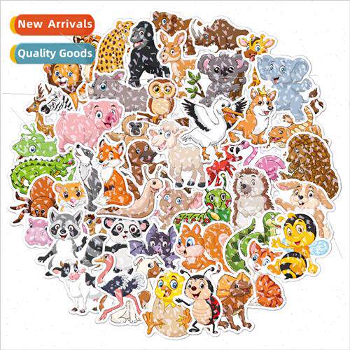 Holographic laser 适用est animals stickers 50 cartoon cup de