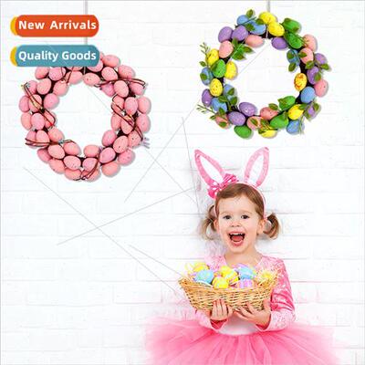 Easter Egg Wreath Foam Egg Vine Ring Hanging Decoration Holi