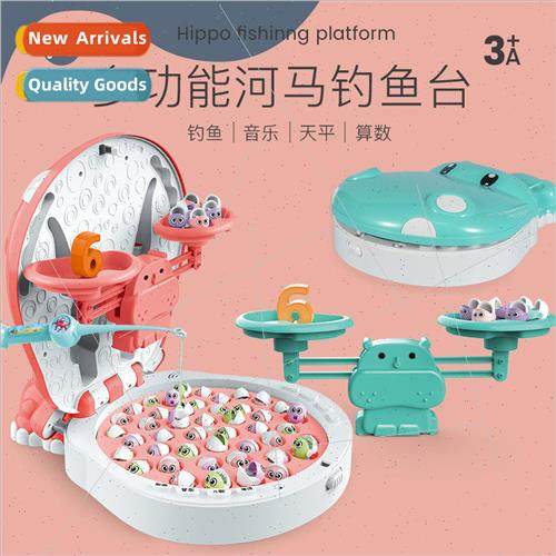 Electric magnetic hippo balance fishing toys 适用 children p