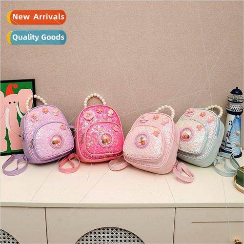 Pearls cute sequins girls small backpack kindergarten access
