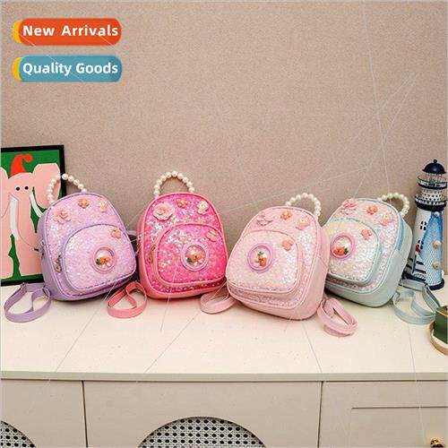 Pearls cute sequins girls small backpack kindergarten access