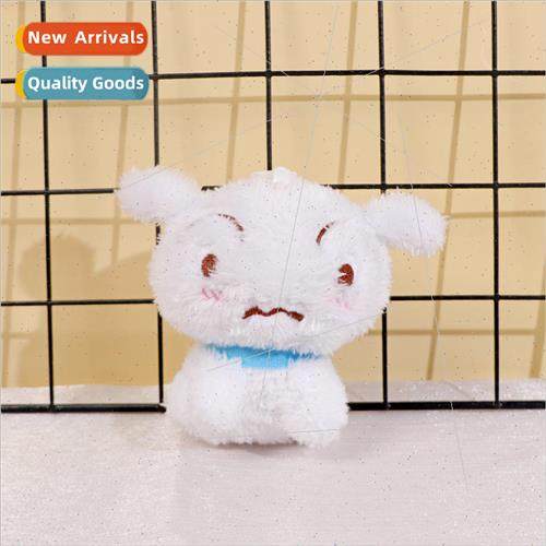 Cute crayon new little white dog pendant plush doll keychain