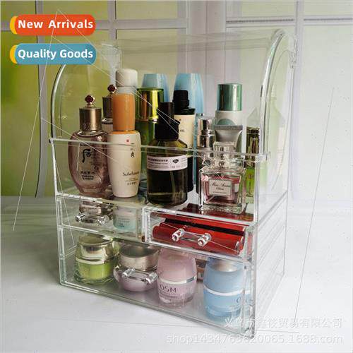 Transparent flip lid dustproof cosmetic organizer large one-