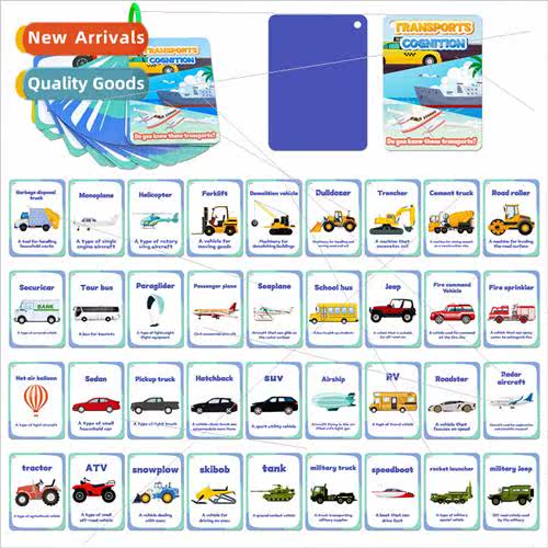 46 engineering vehicles cognitive baby enlightenment cards e