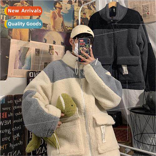 Winter ins cotton jacket men thickened lamb wool fleece jack