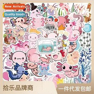 50 Cute Cartoon Animals Salamander Axolotl Graffiti Stickers