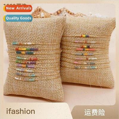 American che Rice Beads Morse Code Bracelet Japan Imported H