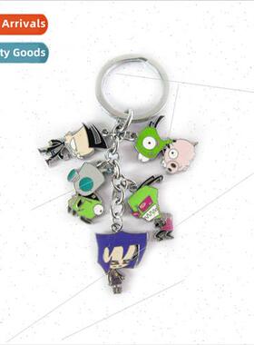 Peripheral Alien Invaders Colorful Metal Figurine 5 Pendant