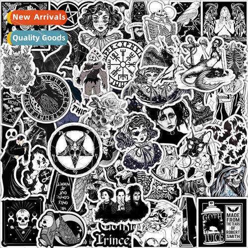 50 black and white gothic  graffiti stickers car balance bik