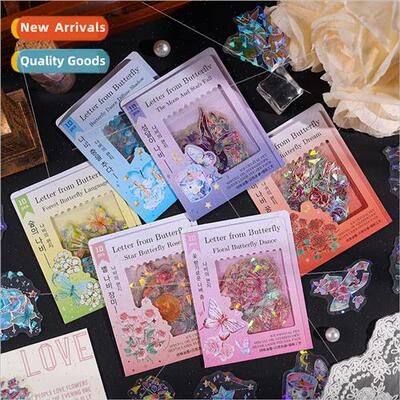 Butterfly letter laser handbook stickers packet pet kinderga