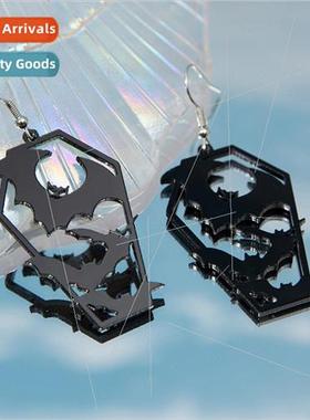 Hibiscus new acrylic bat earrings Halloween gift personalize