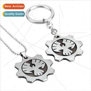 War new alloy necklace Game keychain Gears