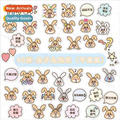 40 big ears rabbit stickers cartoon graffiti emoticon handbo