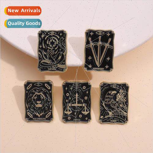 Creative Geometric New Tarot Card Brooch Bow and Arrow Inver