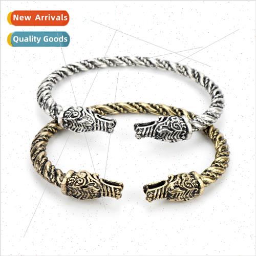 Popular jewelry Vikings series Nordic pirate wolf head brace