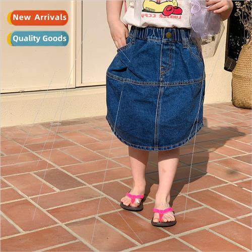 Childrens skirts 2023 summer Korean  of the new girls cowboy图片