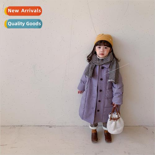Childrens down jacket 2023 winter Korean  of the girls solid
