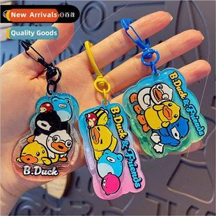 duck acrylic female small cute keychain yellow sign word