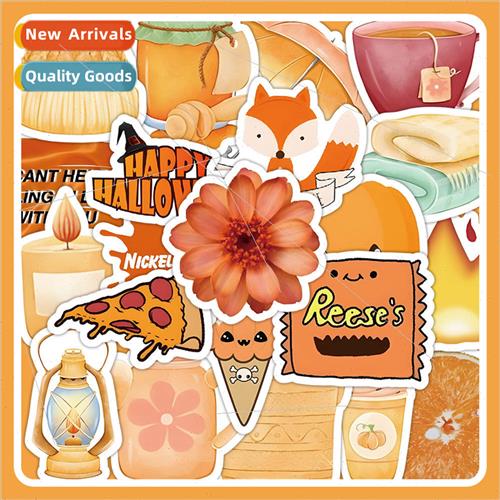 60 cute yellow small objects stickers cartoon hat fox phone