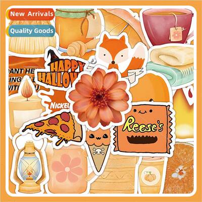 60 cute yellow small objects stickers cartoon hat fox phone