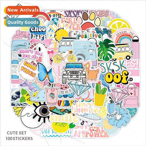 100 ins small fresh cute graffiti stickers cell phone luggag