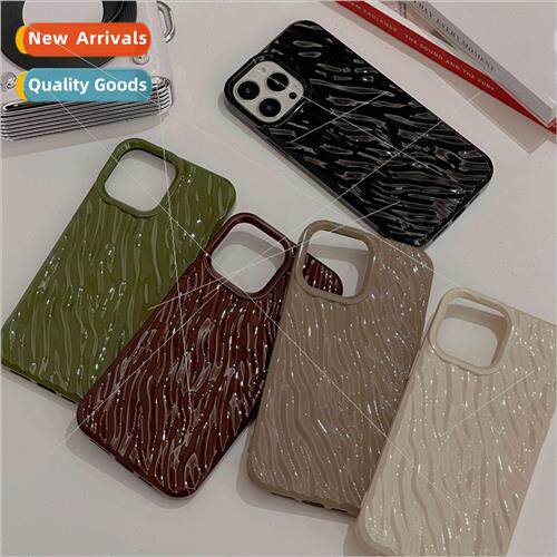 Premium feel solid color water wave pattern iPhone12/11 simp