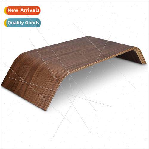Black walnut desktop computer monitor booster stand solid wo