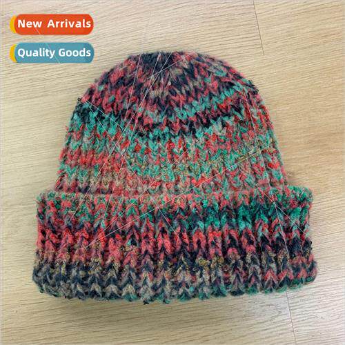Retro gradient color wool cap Korean  of the colorful atmosp