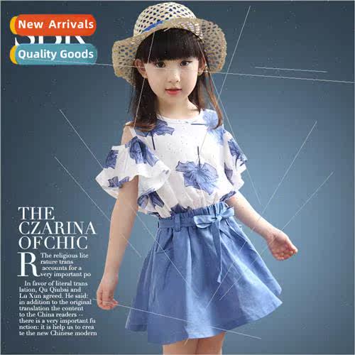 2023 new Korean  of the childrens suit girls summer dress sk
