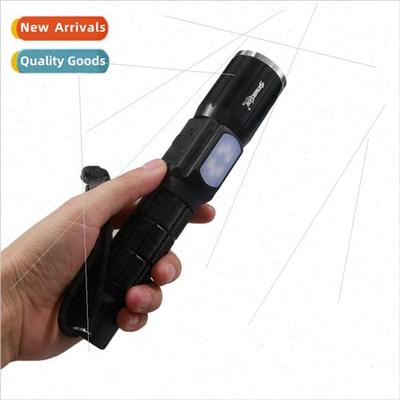 telescopic zoom with COB side light LED flashlight outdoor U