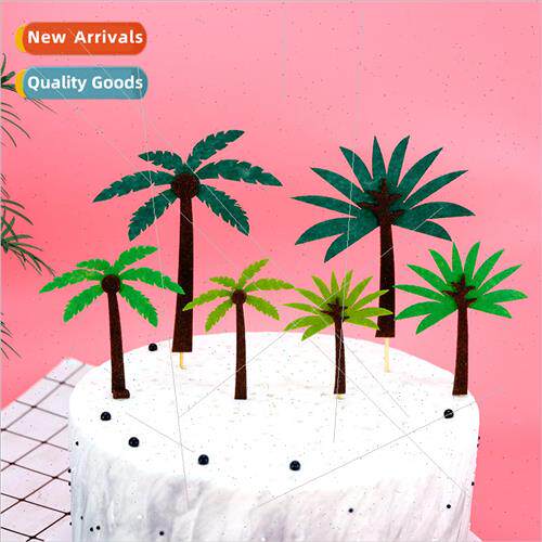 Baking cake decorations -woven coconut e insert sign palm e