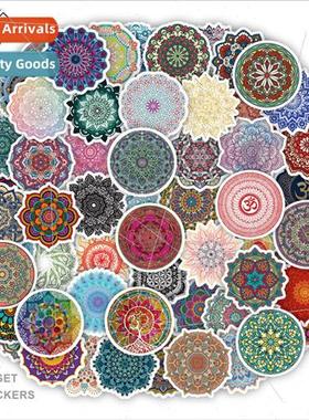 60 new Mandala Mandala stickers luggage helmet cell phone ca