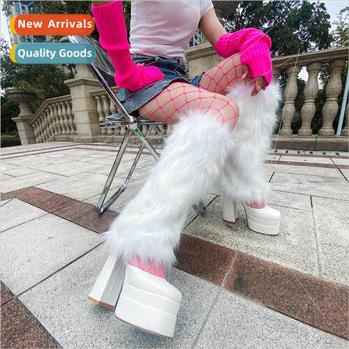 Solid Color Imitation Rabbit Fur Warm Hair Womens Plush Leg