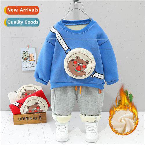 2023 winter new padded children in small children round neck