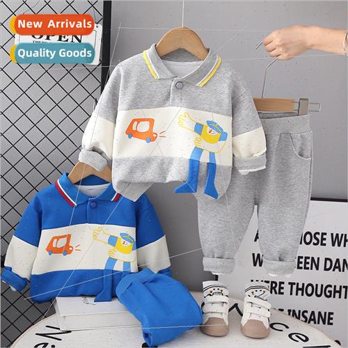 2023 new childrens striped suit girls fall boys Korean pants