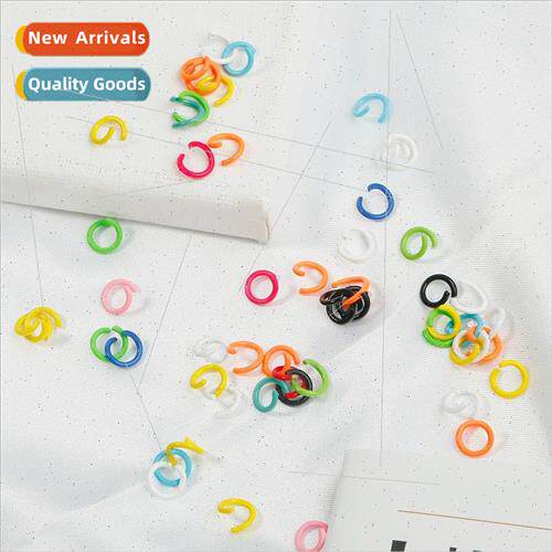 50pcs simple spray paint open ring diy handmade keychain mat