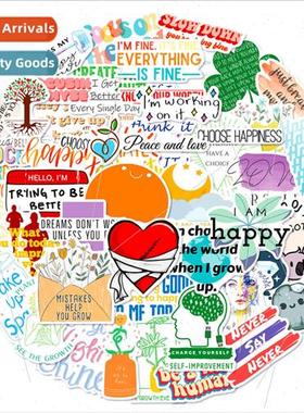 50 inspirational text stickers school season colorful Englis