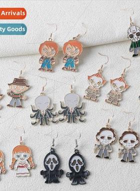 Halloween horror scream cartoon earrings pendant ghost festi