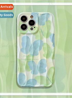 INS small fresh blue and green butterfly 12/13ProMax simple