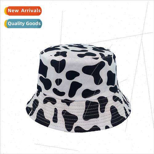 New cow print fisherman hat female Korean  of the double-sid