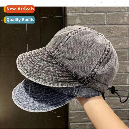 Duck tongue cap children spring and fall retro old washed co