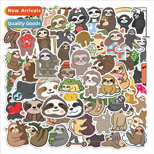 50 cartoon cute sloth stickers handbook diy notebook organiz
