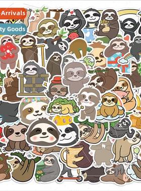 50 cartoon cute sloth stickers handbook diy notebook organiz
